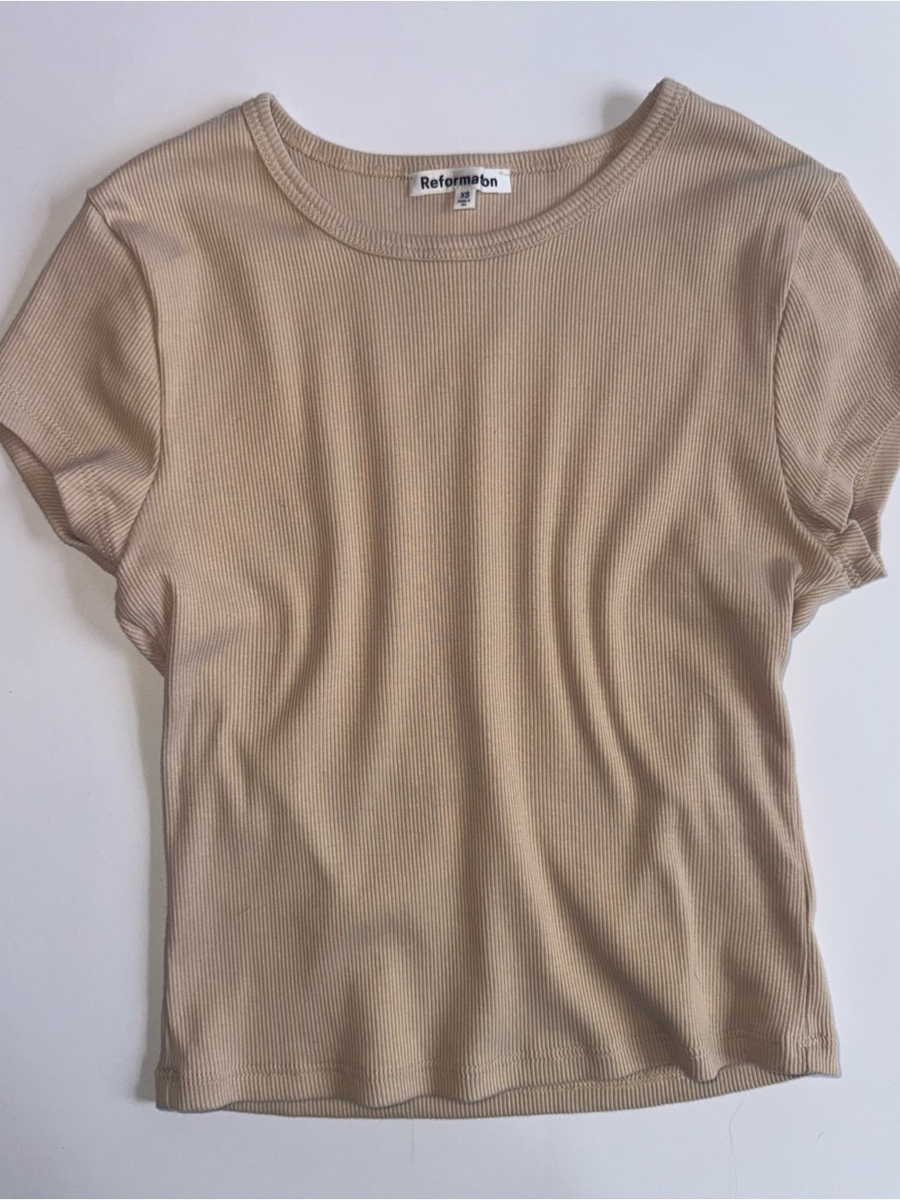 Reformation Muse Tee Sand Ribbed Women’s Size XS